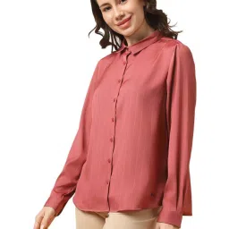 Allen Solly Pink Regular Fit Striped Shirt image 3