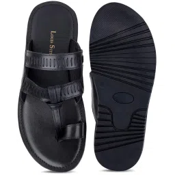 Louis Stitch Men's Jet Black Toe Ring Sandals image 3