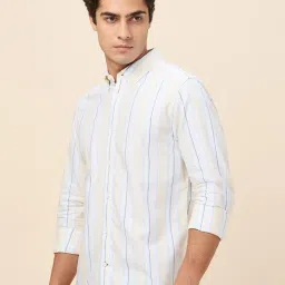 Being Human Yellow Cotton Regular Fit Stripes Shirt image 3
