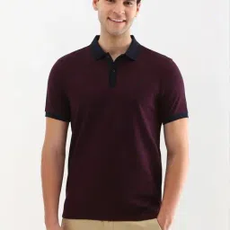 Allen Solly Purple Cotton Regular Fit Printed Polo T-Shirt-picture-37
