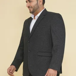 John Pride Black Regular Fit Texture Blazer image 3