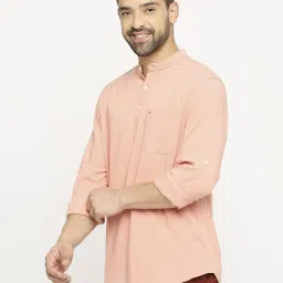 Basics Peach Cotton Slim Fit Shirt image 3