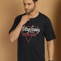 Vimal Jonney Dark Navy Regular Fit Printed Oversized Crew T-Shirt image 3