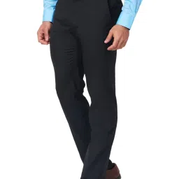 Raymond Black Classic Fit Texture Trousers image 3