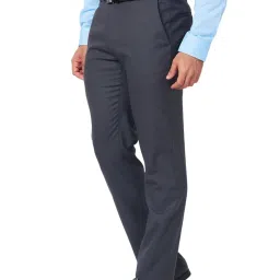 Raymond Grey Classic Fit Texture Trousers image 3