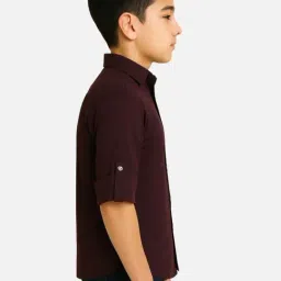 CHARCHIT Boys Purple Cotton Embellished Shirt image 3