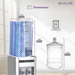 prettykrafts Blue & Pink 3 Pieces Printed Water Dispenser Covers image 3