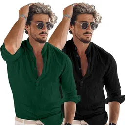 Bellstone Men Multi Cotton Solid Casual Shirts image 4