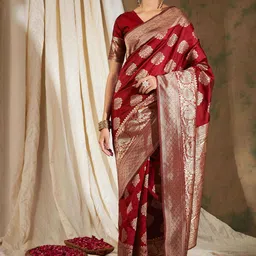 DEVATITHI Woven Design Zari Banarasi Saree-picture-31