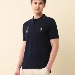 U.S. Polo Assn. Blue Cotton Slim Fit Polo T-Shirt image 3