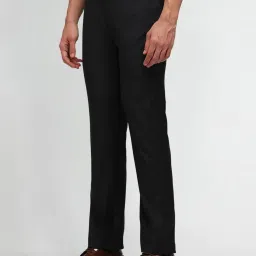 Arrow Black Slim Fit Self Pattern Trousers image 3