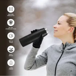 Deep Cutlery Black Single Stainless Steel Solid Water Bottle image 3