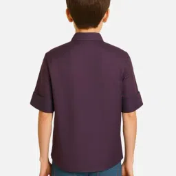 CHARCHIT Boys Purple Cotton Embellished Shirt image 2