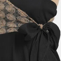 Campus Sutra Black & Beige Self Pattern Jumpsuit image 5