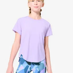 Decathlon Girls Lavender Purple Sports Girls T-Shirt-image-26