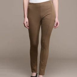 Label Ritu Kumar Khaki Regular Fit Mid Rise Pants-picture-22