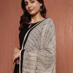 Fabindia White Cotton Printed Dupatta image 5