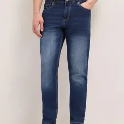 The Bear House Blue Slim Fit Casual Jeans-image-77