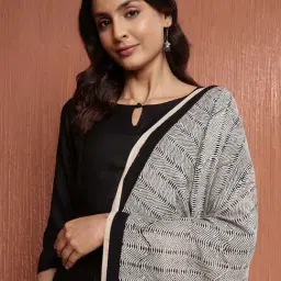 Fabindia White Cotton Printed Dupatta image 4