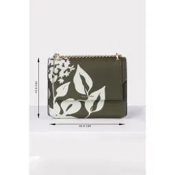 Van Heusen Women Olive Printed Casual Sling Bag image 4