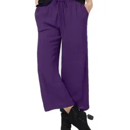 PATRORNA Purple Mid Rise Regular Fit Culottes-image-12