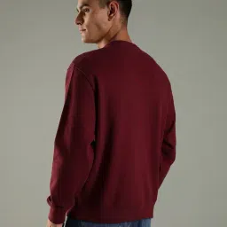 Tommy Hilfiger Maroon Cotton Comfort Fit Logo Printed Sweatshirt image 2