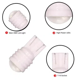 AllExtreme EXT021W Universal T10 LED Parking Light Super Bright Interior Pilot License Plate Dome Indicator Lamp Bulb for Car Bike and Motorcycle (1W, White, 2 PCS) image 2