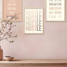 Kotart Brown & White 3 Pieces Wooden Motivational Wall Arts image 2