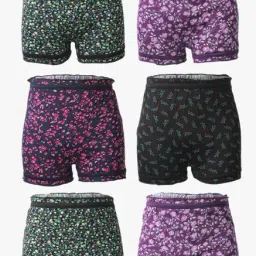 Bodycare Kids Green, Purple, Navy & Black Bloomers (Pack of 6)-image-86