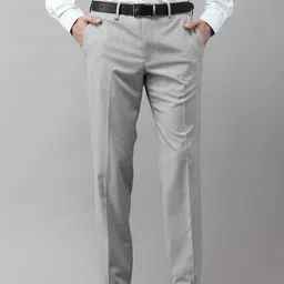 Van Heusen Men Checked Slim Fit Formal Trousers-image-14