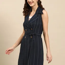 WoowZerz Striped Trench Shrug with Belt image 3