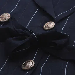 WoowZerz Striped Trench Shrug with Belt image 4