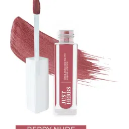 JUST HERBS Herb-Enriched Matte Liquid Lipstick Berry Nude - 2 ml-image-2