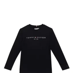 Tommy Hilfiger Kids Navy Cotton Logo Full Sleeves T-Shirt-image-0
