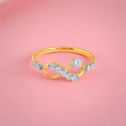 GIVA 18Kt Gold Bella Infinity Ring With 0.25 Carat Lab Grown Diamond - 1.9g-picture-14