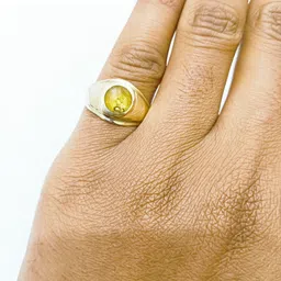 R G MART Unisex Ashtadhatu Paramani Brass Gold Plated Finger Ring image 2