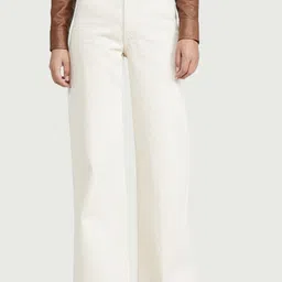 NU CLOTHS Women Comfort Wide Leg High-Rise Stretchable Coloured Jeans image 3