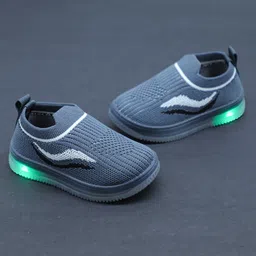 FEETWELL SHOES Wave Self Design LED Party Wear Shoes - Dark Grey-picture-16