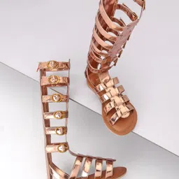 Pine Kids Gladiator Roman Sandals - Golden-picture-13