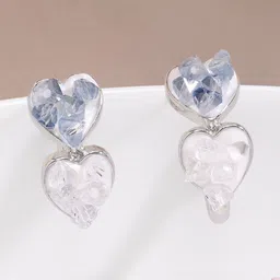 Estailo fashion Heart Shaped Drop Earrings image 2