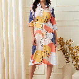 DAARI Women Abstract Printed A-line Dress-image-71
