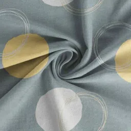 bsb home Grey & Yellow Floral 180 TC Single Bedsheet with 1 Pillow Covers image 2