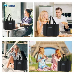 Bunie Insulated Lunch Bag with Side Pockets  Black image 5