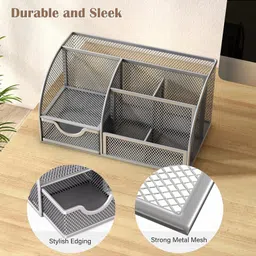 FunBlast Metal Desk Organizer with 7 Compartments for Home Office Pack of 1 image 5