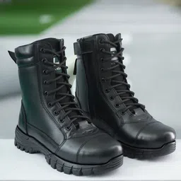 deuson DS90 Army & Tactical Boots Genuine Leather Side Zip Lightweight Extra Grip Sole Boots For Men image 3