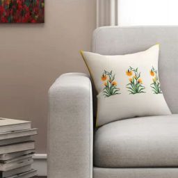 SEJ by Nisha Gupta Light Grey & Yellow Cushion Covers - Set of 1-picture-42