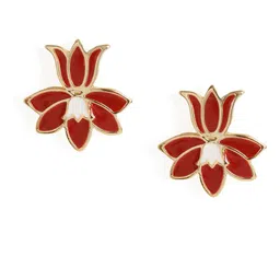 Estele Gold-Plated Floral Studs Earrings-picture-29