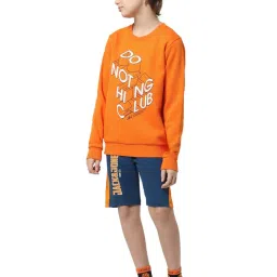 Jack & Jones Junior Orange Printed Full Sleeves Sweatshirt image 3