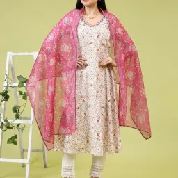 W Pink Printed Dupatta image 3