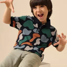 U.S. Polo Assn. Boys Blue Cotton Printed Polo T-Shirt-picture-43
